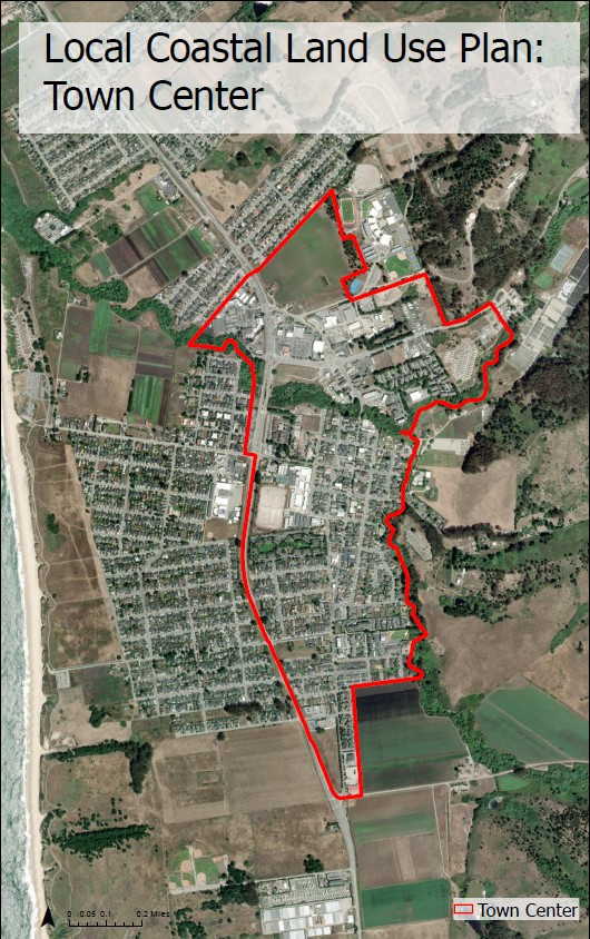 Local Coastal Land Use Plan map showing the Half Moon Bay Town Center boundary